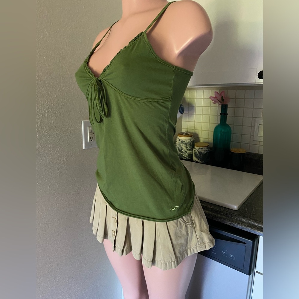 Y2k Hollister green babydoll tank top